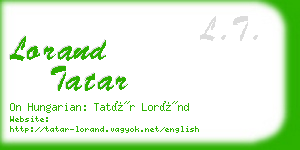 lorand tatar business card
